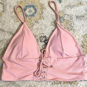 NWT, Ree Bees, Bralette, Soft Pink, Lace-Up Front, Adjustable Straps,Great Piece